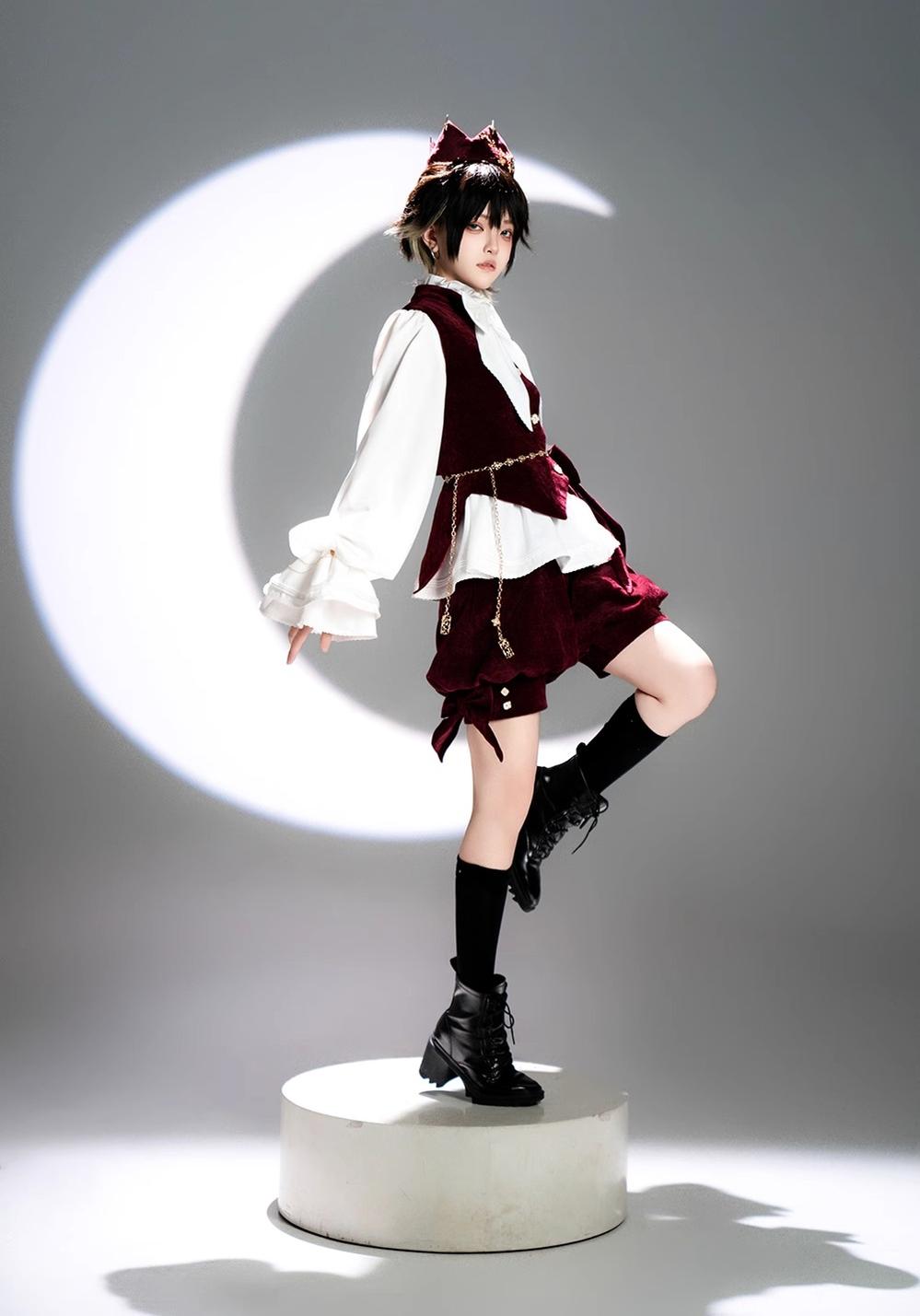 Princess Chronicles - Hunting Rabbit - Vintage Red Ouji Suit With Bunny Ear Hooded Jacket