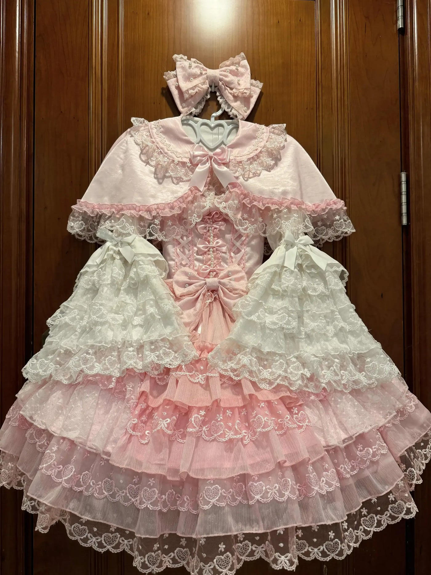 Love Overture - Sweet Lolita JSK Dress, Tiered Ruffles and Heart Lace 40624:685426