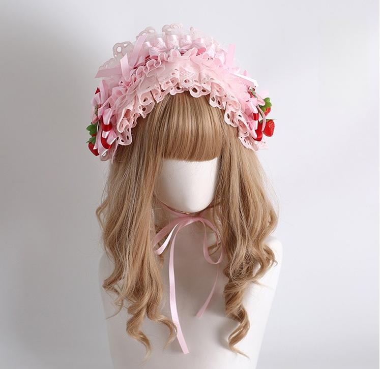 Xiaogui - Sweet Lolita Strawberry Head - Accessory Headwear