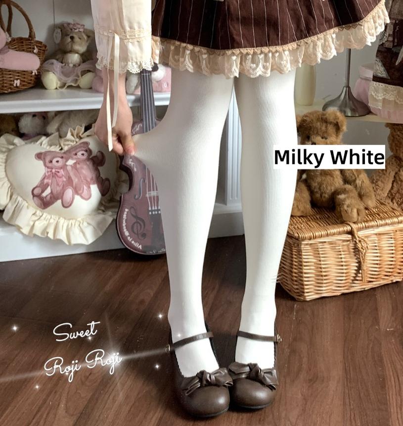 Roji Roji - Kawaii Lolita Fleece-Lined Tights - Multiple Colors Socks