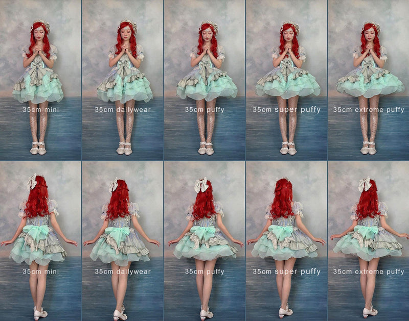 Aurora&Ariel - Short A-Line Petticoat Collection - 35 cm short A-line petticoat with five volume levels and layered
