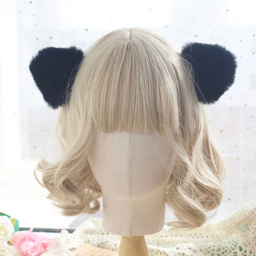 Fluffy Lolita Daily Hair Accessories Cat Ear Headwear Cute Plush Sweet Hair Clips for Women Lolita Side Clips