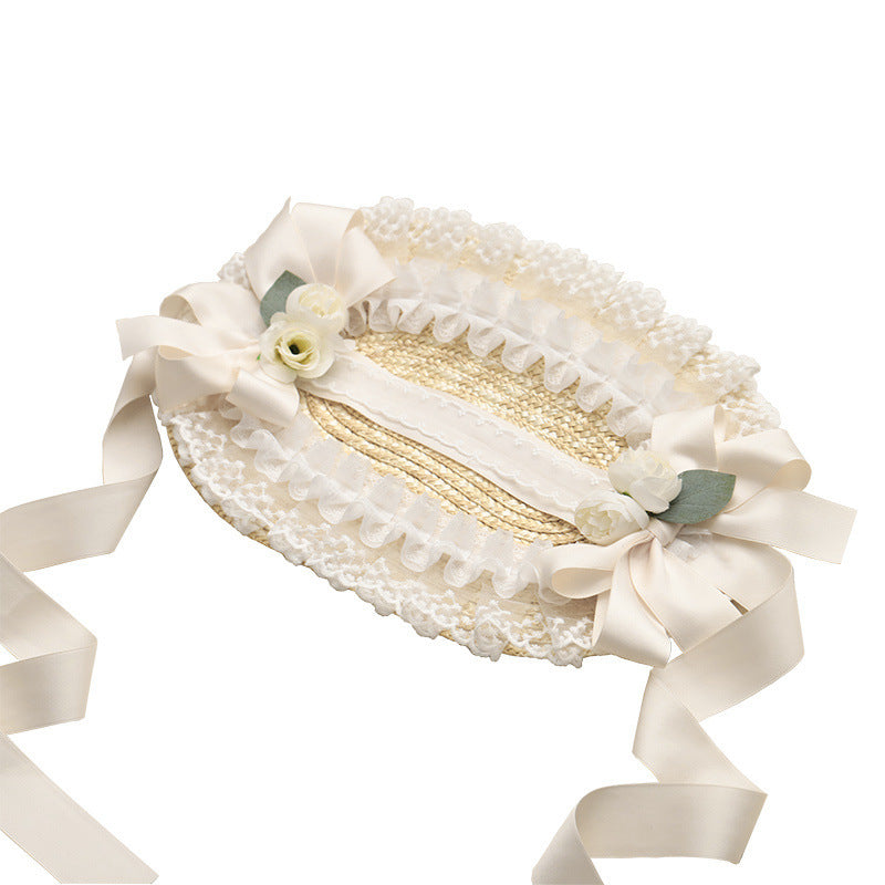 Lolita Hat Handmade Bonnet Multi-color Reminiscence BNT Original Design Pastoral Style Lolita Straw Hat for Women Summer