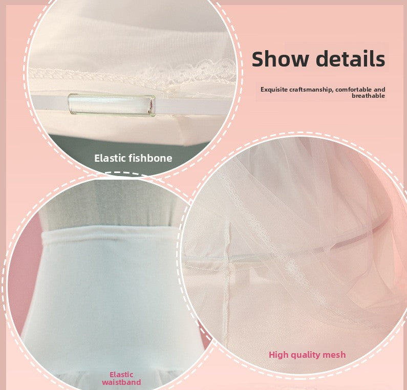 Adjustable Hoop Lolita Petticoat – Lace Bone Cage Skirt 45/60cm | LolitaFetch