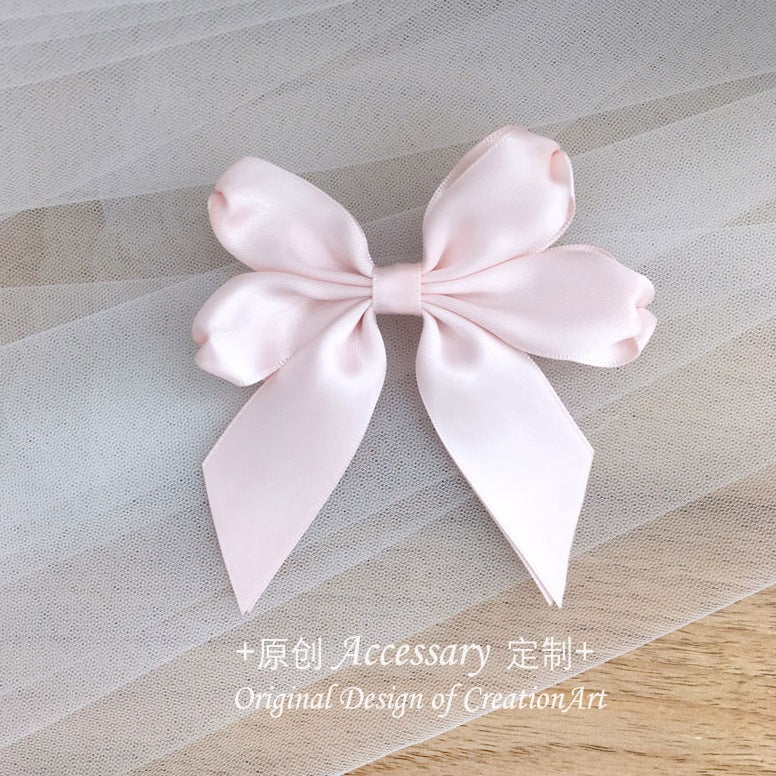 Sakura Bow Hair Clip Lolita Back of Head Hairpin JK School Uniform Cute Hair Accessory