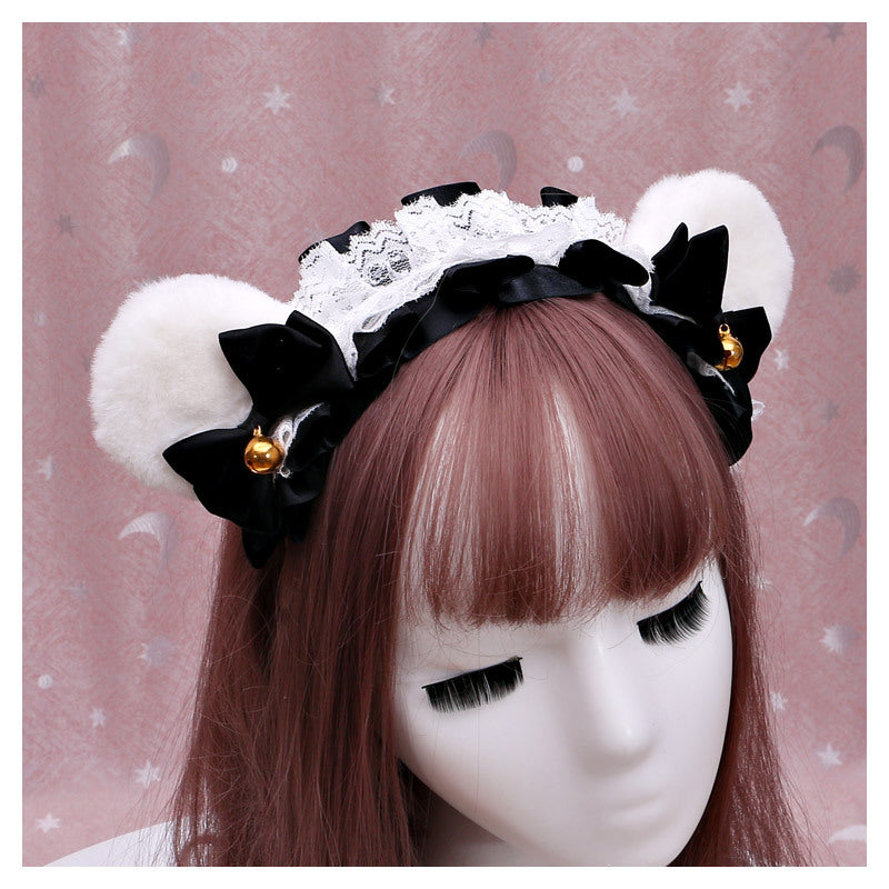 Lolita Lace Bear Ear Headband - Handmade Animal Ear Lolita Hair Accessory