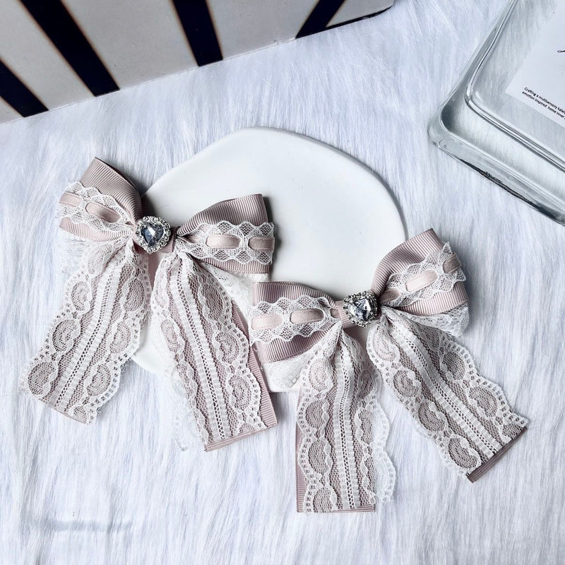 Handmade - Braided Lace Bow - Brooch or Hair Clip - detail view 16