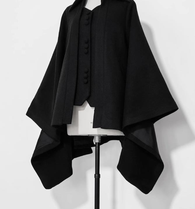 ShenYao - Ouji Lolita Winter Black Long Coat S Black Coat