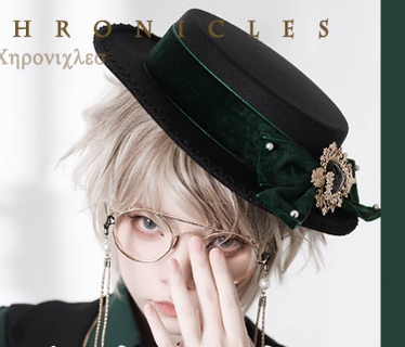 Princess Chronicles - Elegant Lolita Bow Flat Bonnet - Handmade Headwear