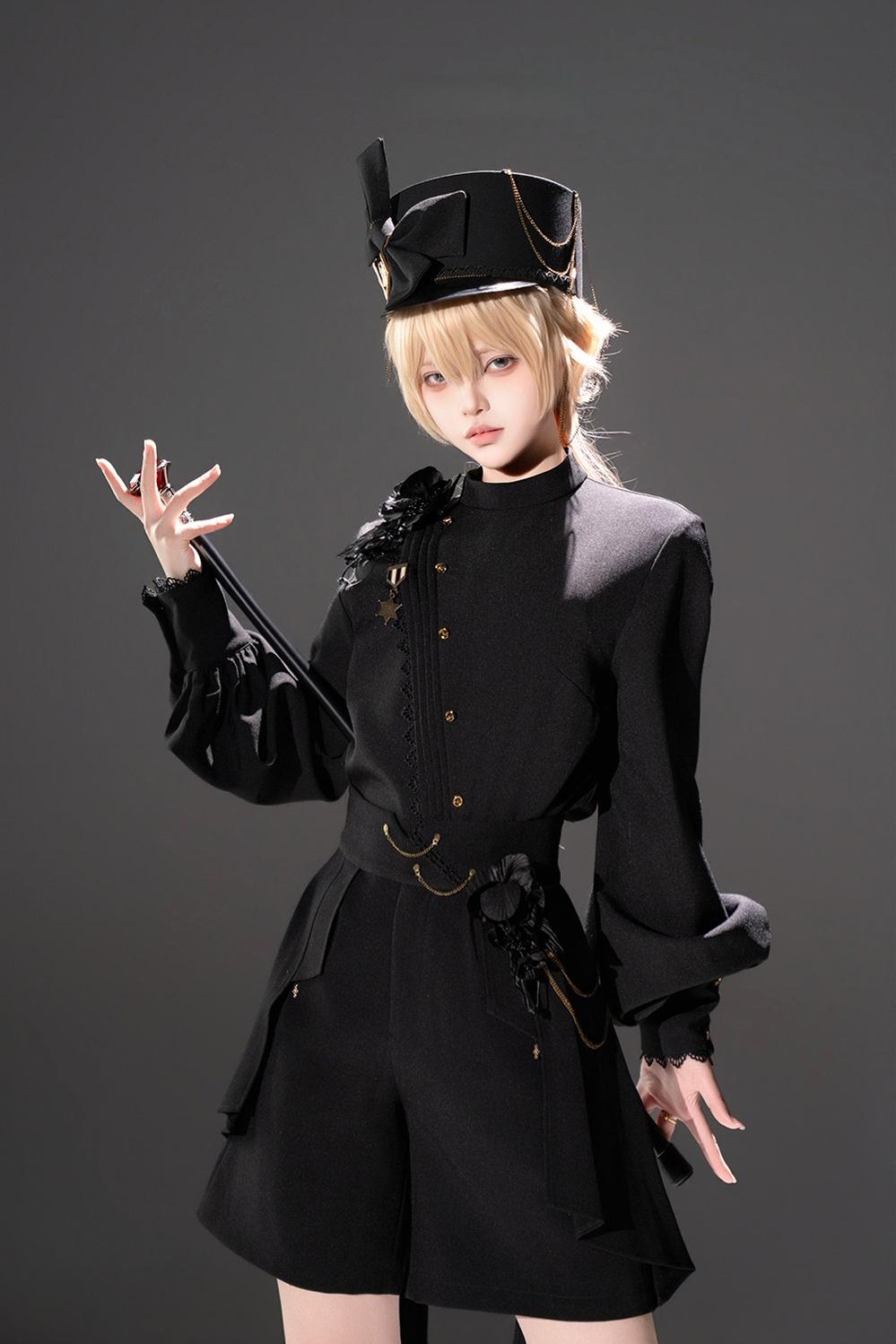 Princess Chronicles - Rose's Will - Ouji Lolita Shirt, High-Low Hem Shorts