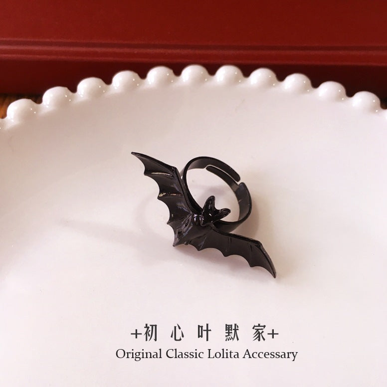 Halloween Accessories Set Little Devil Necklace Ring Blood Drop Earrings Dark Lolita Accessories