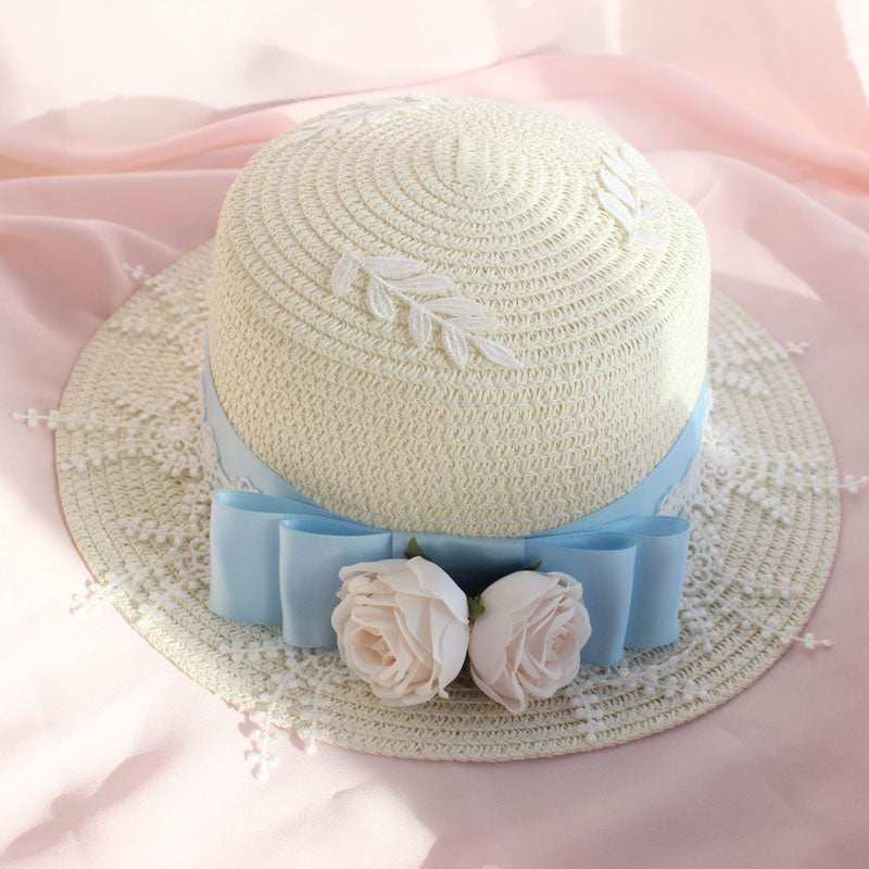 Lolita Daily Elegant Sun Hat Bowknot Straw Hat Universal Versatile Lolita Hat