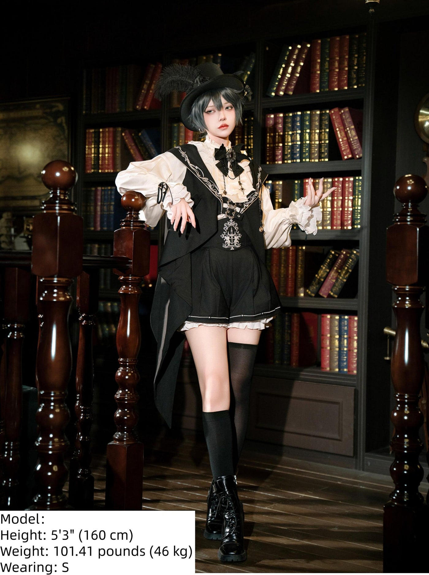 Letters from Unknown Star - Bunny Ear Meteorite - Embroidered Ouji Lolita Set, Hooded Vest