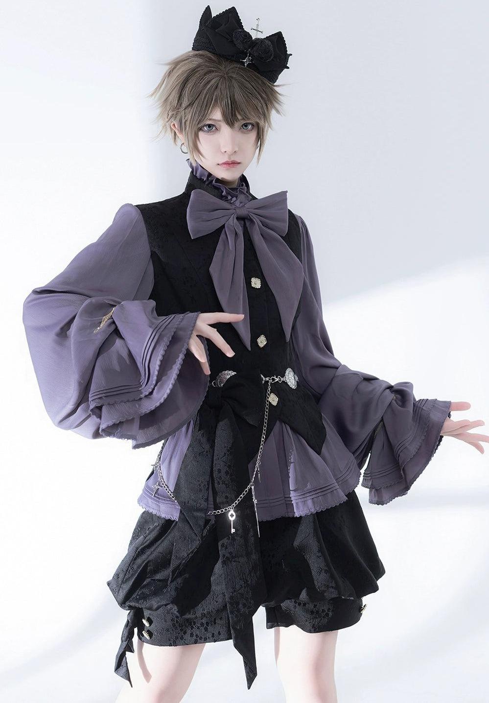 Princess Chronicles - Hunting Rabbit 2.0 - Ouji Lolita Retro Cool Purple Shirt & Shorts Set