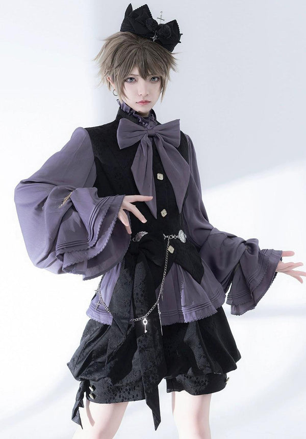 Princess Chronicles - Hunting Rabbit 2.0 - Ouji Lolita Retro Cool Purple Shirt & Shorts Set