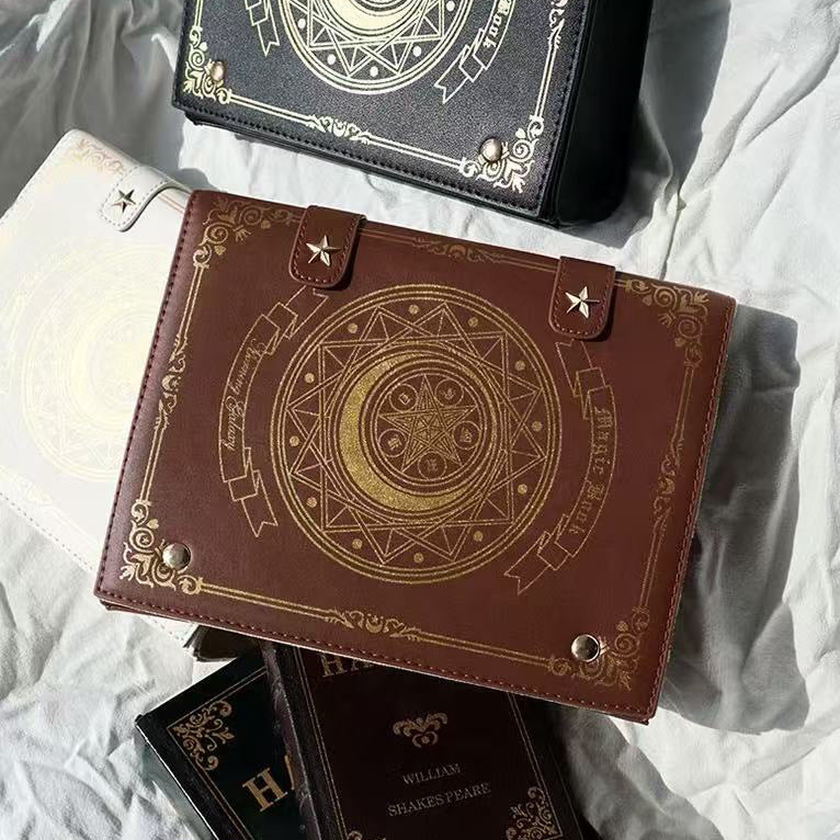 Star-Moon Grimoire Crossbody Clamshell Bag
