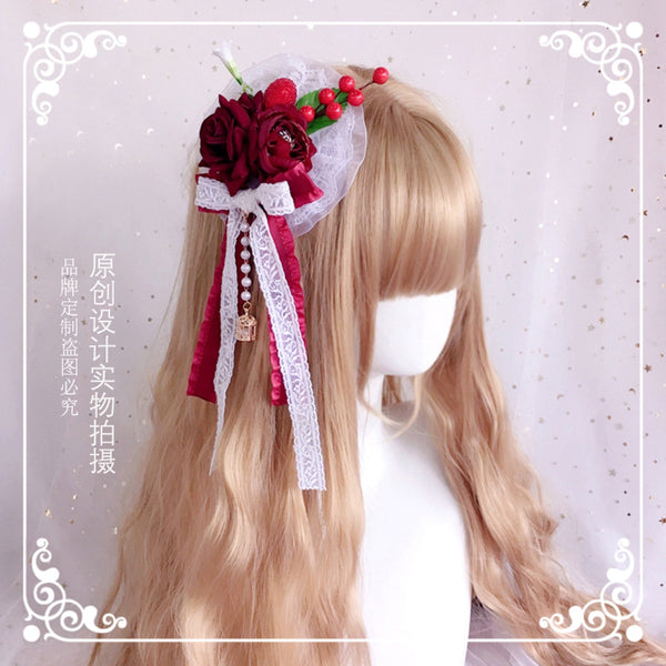 Christmas Lolita Element Gorgeous Hanamaru Fairy Hair Clip Lolita Styl