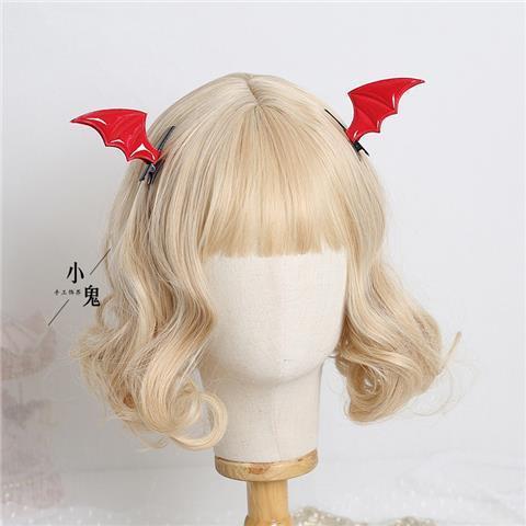 Black Wings Demon Hair Clip Bat Side Clip Halloween Headwear Bow Hair Accessory Lolita Gothic