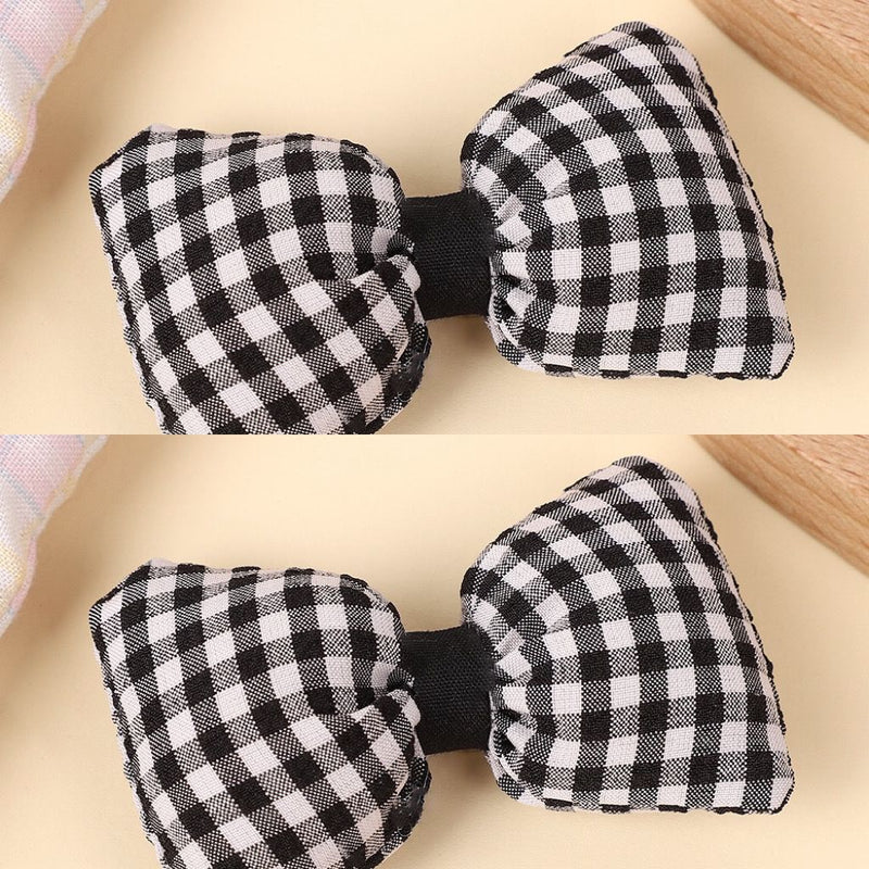 Handmade - Padded Gingham Bow - Brooch or Craft Accent - detail view 14