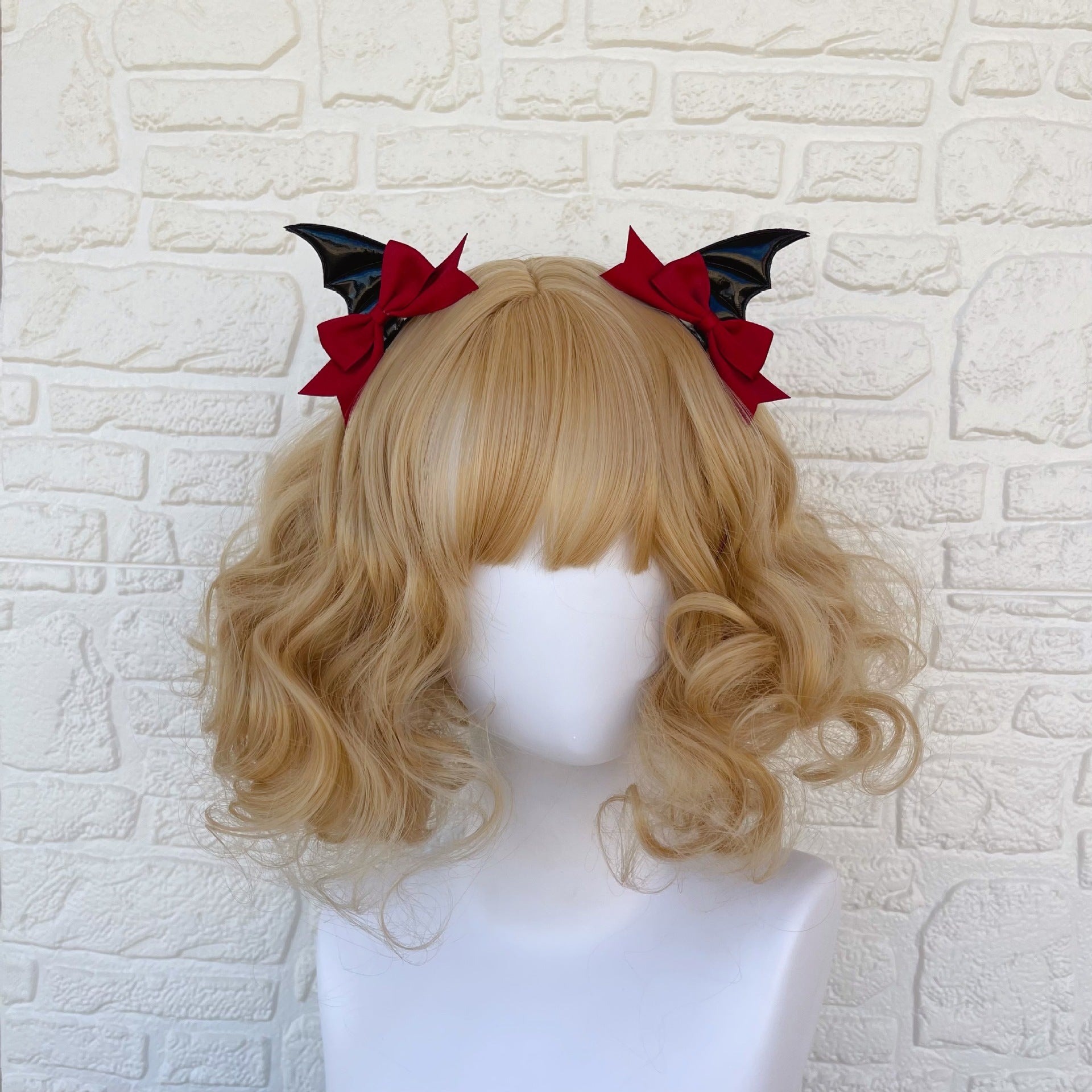 Black Devil Wings Hair Clip Bat Side Clip Bowknot Quirky Halloween Headwear Lolita Gothic Subculture