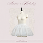 Plus-Size White Hooped Petticoat - 45 cm