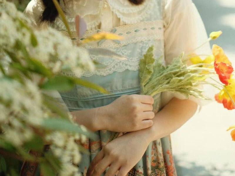 Mori Straw Sun Hat Bow and Flower Trim