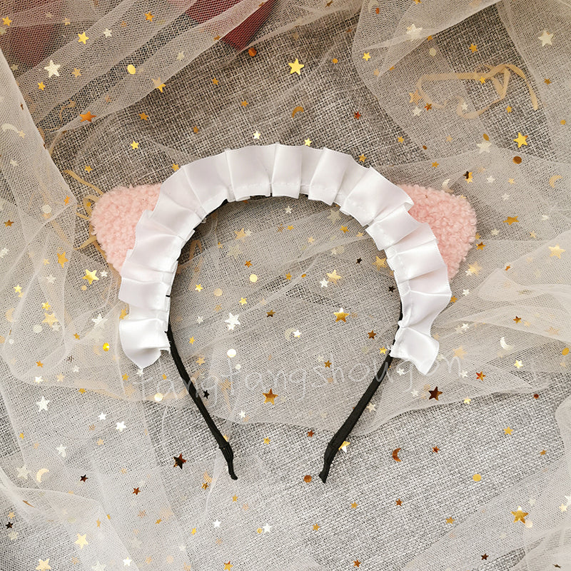 Original Lolita Cat Ear Headband KC - Soft Girl Sweet Cute Hair Accessories | Maid Lolita Girl Ornament