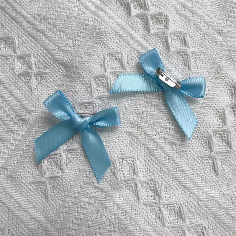 Handmade - Mini 3.5 cm Ribbon Bow - Brooch Set - detail view 19