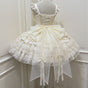 Apricot color jsk Suspender Skirt+Apricot-colored tail / S