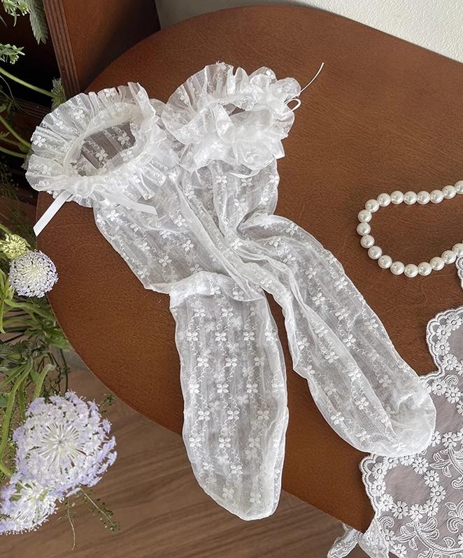 WAGUIR - Sweet Lolita Thin Calf Socks with - Ruffled Cuffs Socks