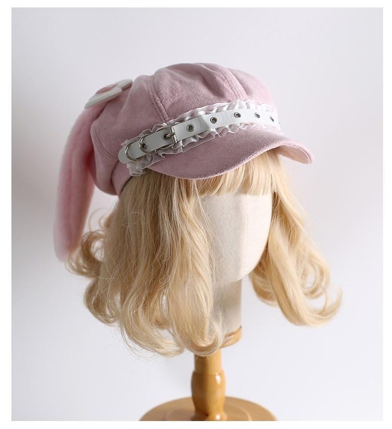 Xiaogui - Kawaii Lolita Hat Daily Baseball - Cap with Detachable Ears Headwear