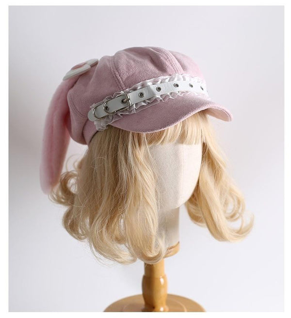Xiaogui - Kawaii Lolita Hat Daily Baseball - Cap with Detachable Ears Headwear