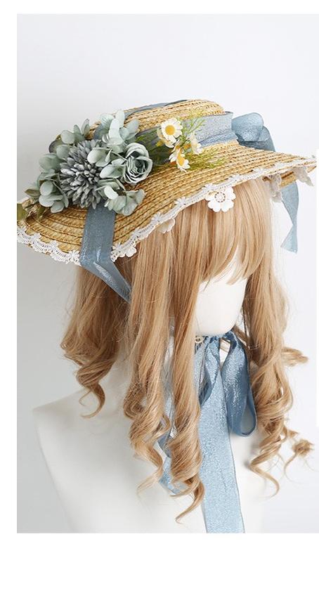 Xiaogui - Elegant Lolita Flower Bow Lace - Sunhat Headwear