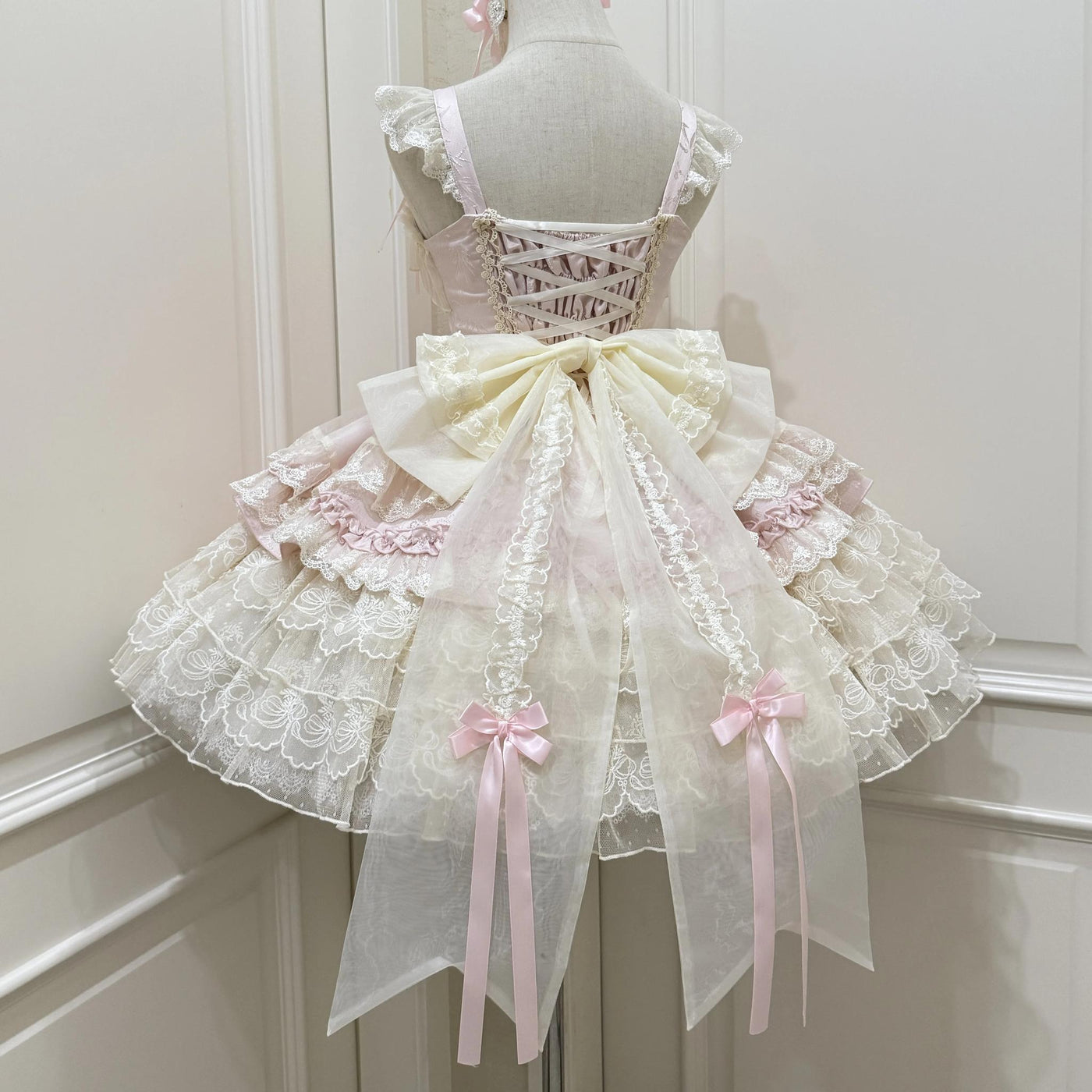 Sugar Girl - Ribbons of Love - Sweet Lolita JSK Dress, Tiered Ruffles 43767:785757