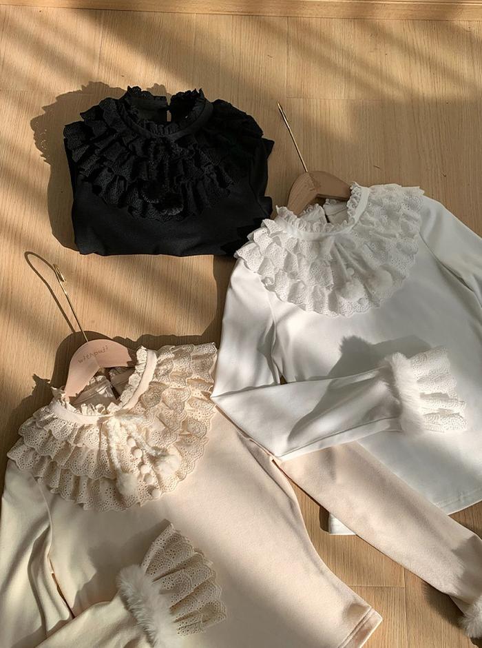 With PUJI - Frostfall - Winter Sweet Lolita Inner Wear, Layered Lace