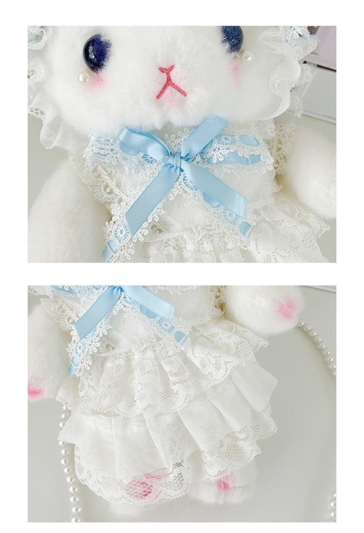 Lop-Eared Bunny Lolita Pearl Chain Doll Bag – 2025 Cute Bow Plush Shoulder Bag
