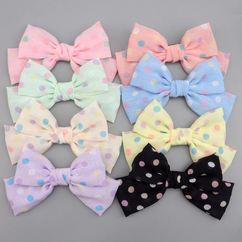 Handmade - Mini Polka Dot Bow - Clip, Brooch or Craft Accent - detail view 3