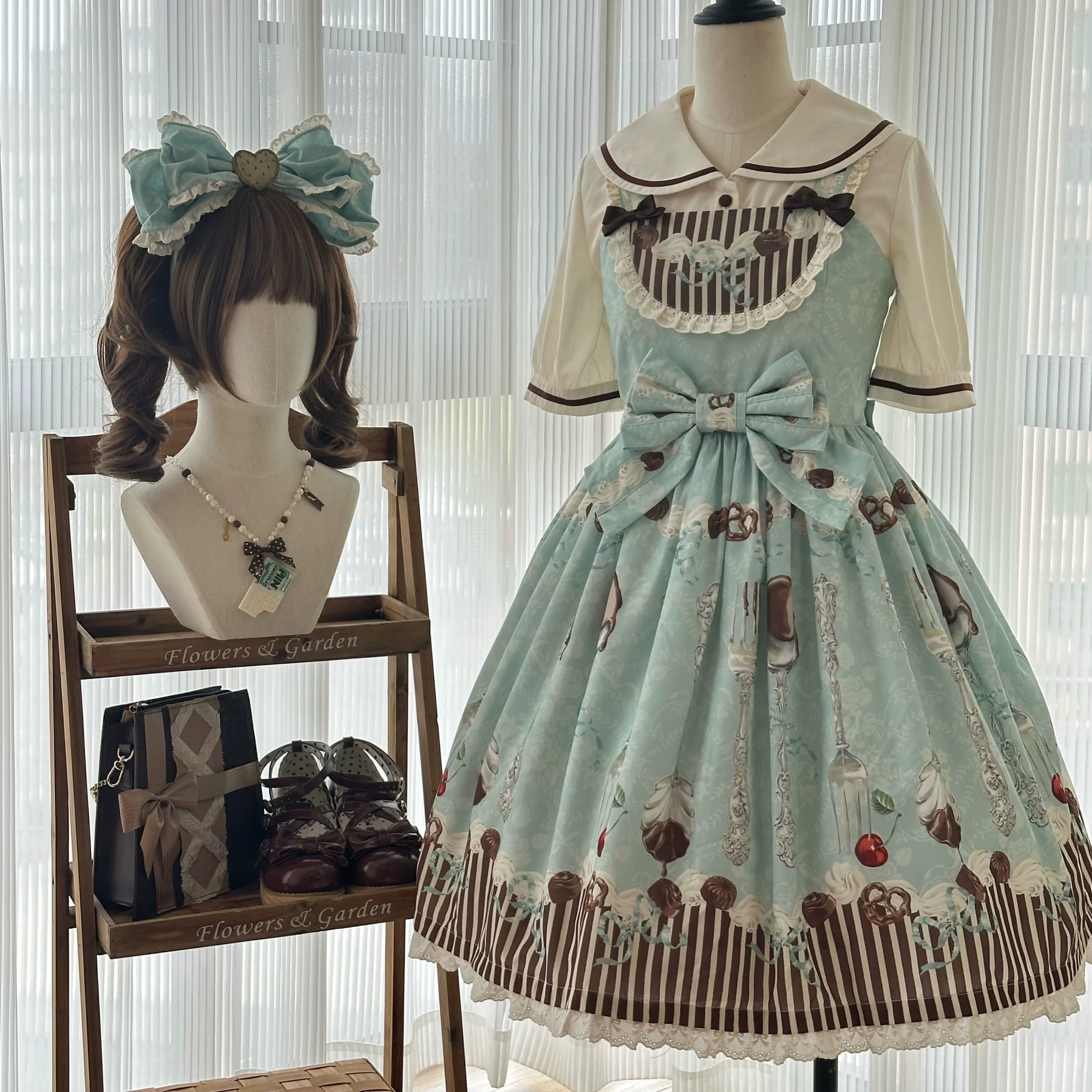 Sweet Dream Baa Baa - Dessert - Natural-Waist Lolita JSK