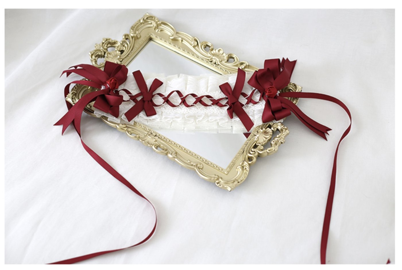 Xiaogui - Elegant Lolita Hairband Dark Red - Headwear Headwear