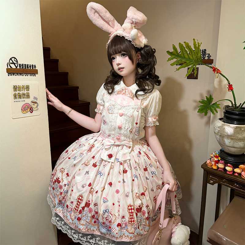 White Rabbit Pocket Watch Sweet Lolita JSK Dress