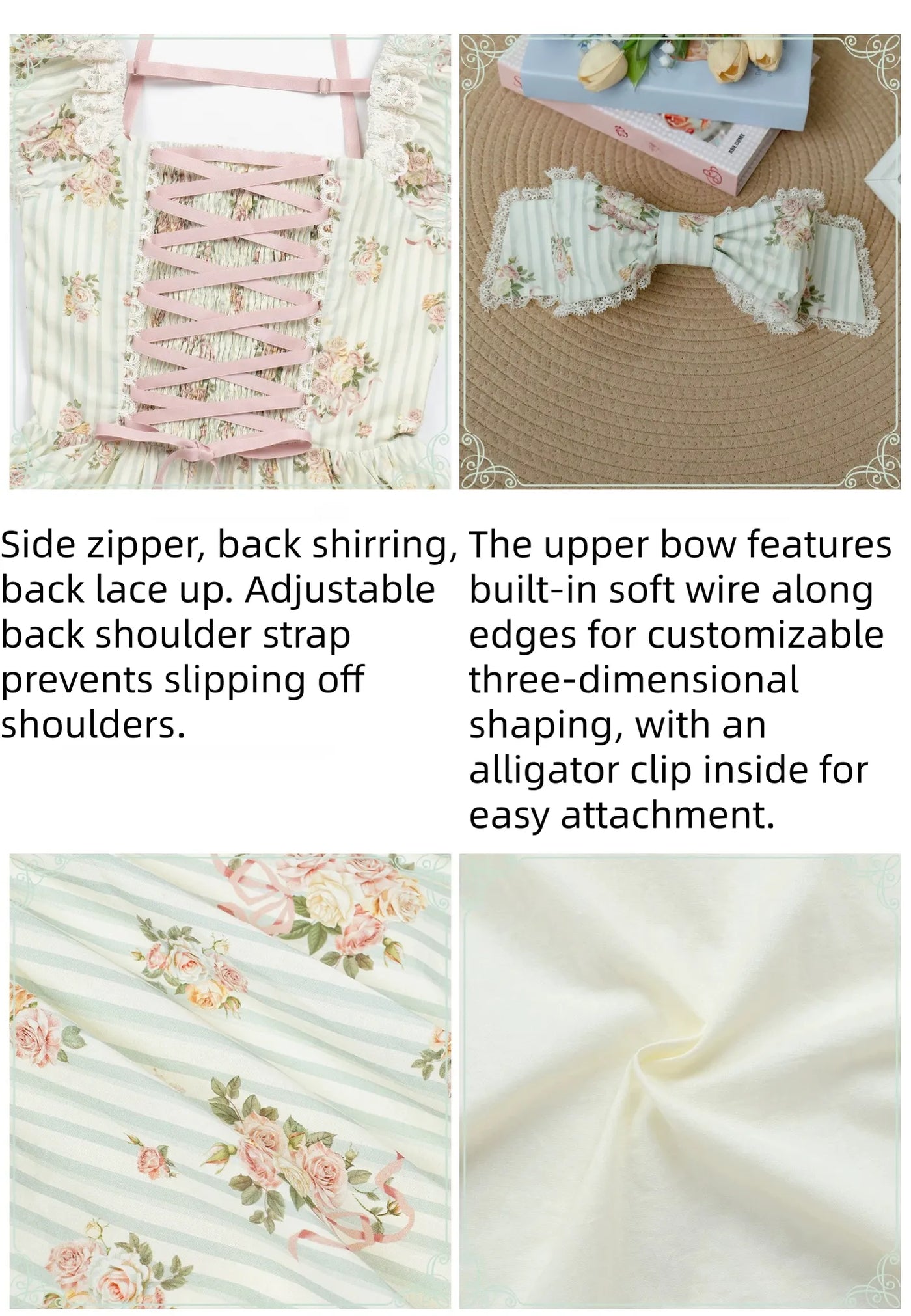 With PUJI - Meeting Austen - Cotton Classic Lolita Rose Printed OP Dress
