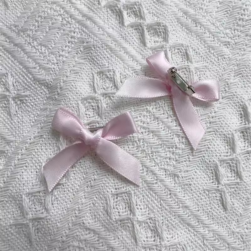 Handmade - Mini 3.5 cm Ribbon Bow - Brooch Set - detail view 11