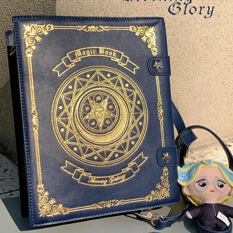 Star-Moon Grimoire Crossbody Clamshell Bag