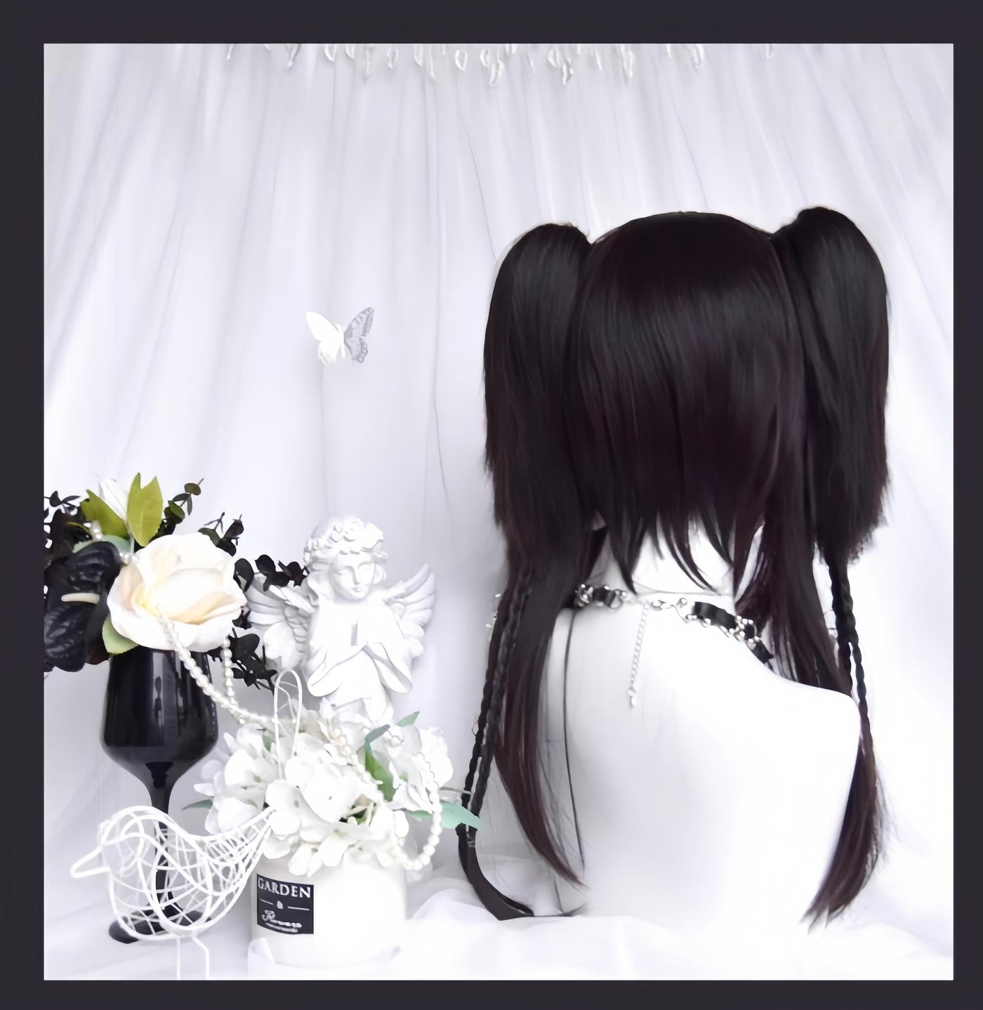 Sinwavy - Gothic Lolita Wig Black Natural - Hair With Ponytails & Braids Wig