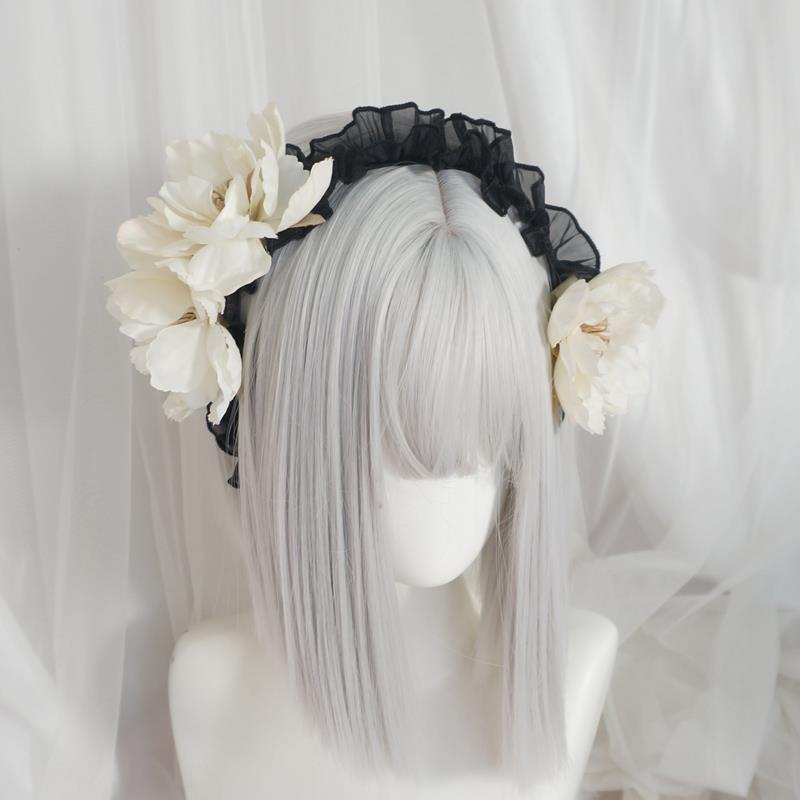 Vintage Elegant Lolita Flower Lolita Headwear Hairband Sweet Cool Gothic Dark Girl Ancient Style Hair Accessories - Lolita Fetch