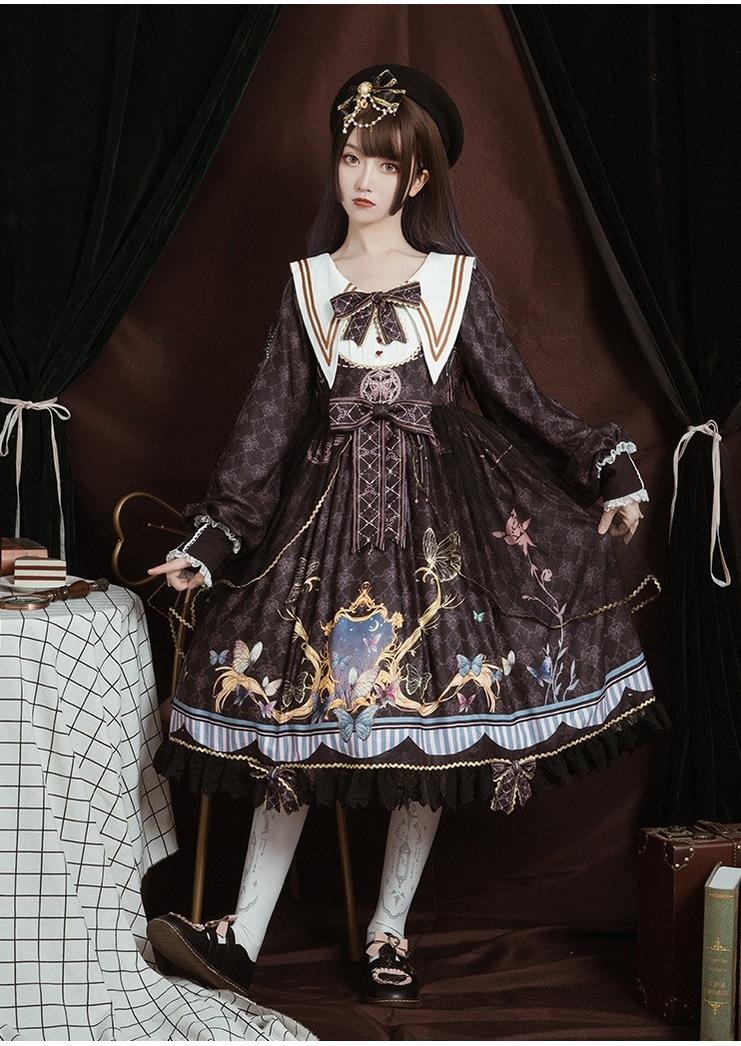 OCELOT - Classic Lolita OP Sailor Collar - Elegant Lolita Dress OP Dress
