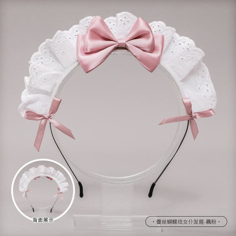 Handmade Japanese Style Lolita Headwear Lolita Hair Accessories Lace Bow Maid Headband - Lolita Fetch
