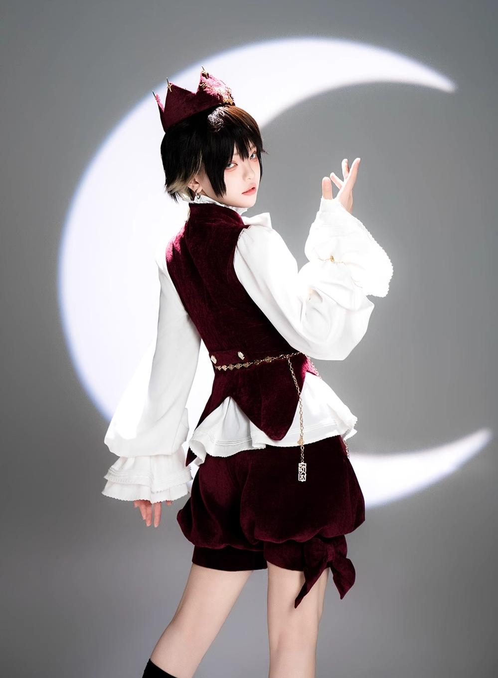 Princess Chronicles - Hunting Rabbit - Vintage Red Ouji Suit With Bunny Ear Hooded Jacket