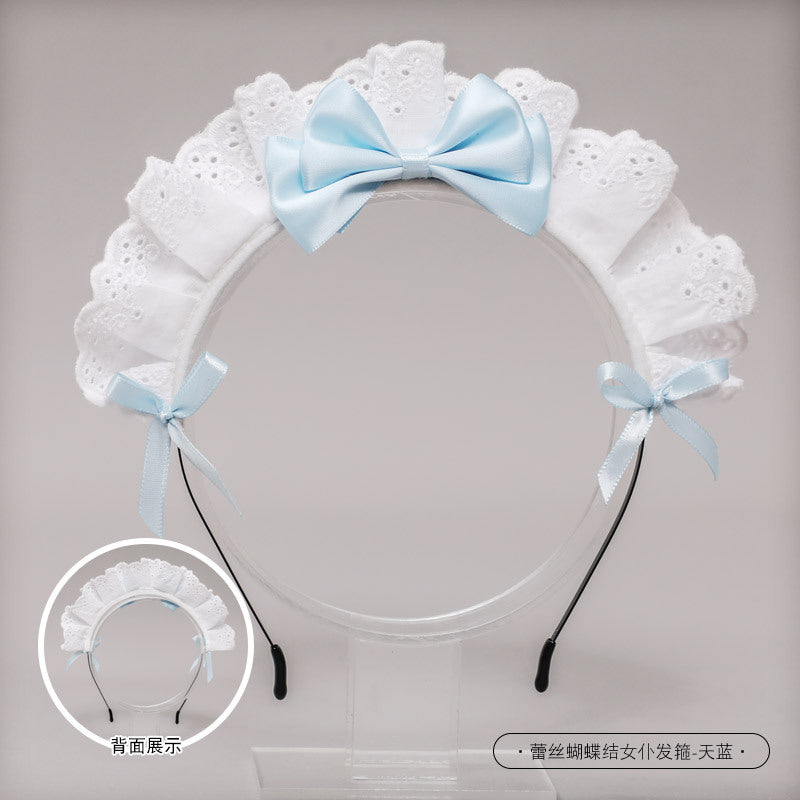 Handmade Japanese Style Lolita Headwear Lolita Hair Accessories Lace Bow Maid Headband - Lolita Fetch
