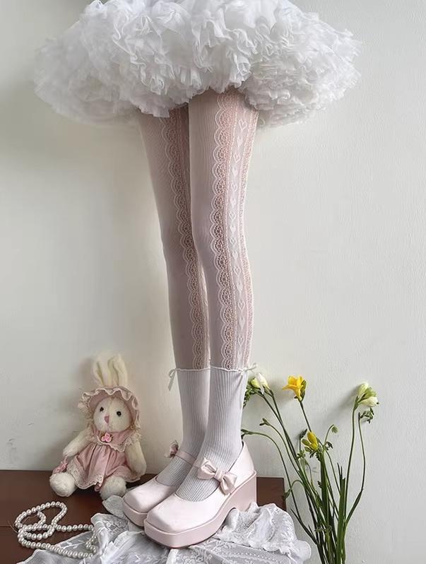 WAGUIR - Sweet Lolita Lace Patchwork - Pantyhose Socks